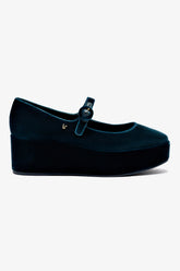 Flatform Blair Veludo Azul