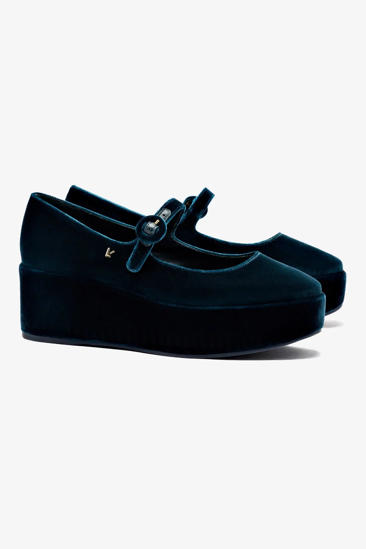 Flatform Blair Veludo Azul