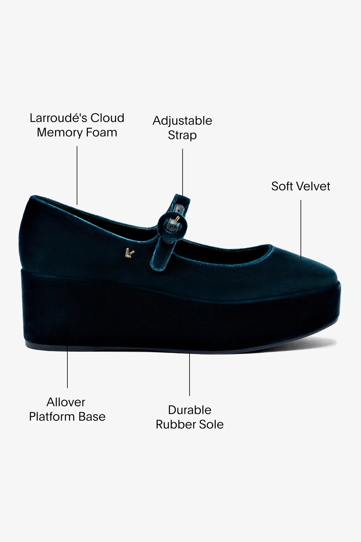 Flatform Blair Veludo Azul
