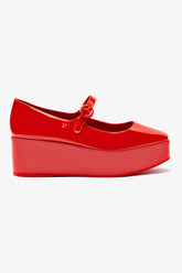 Flatform Blair Couro Verniz Vermelho