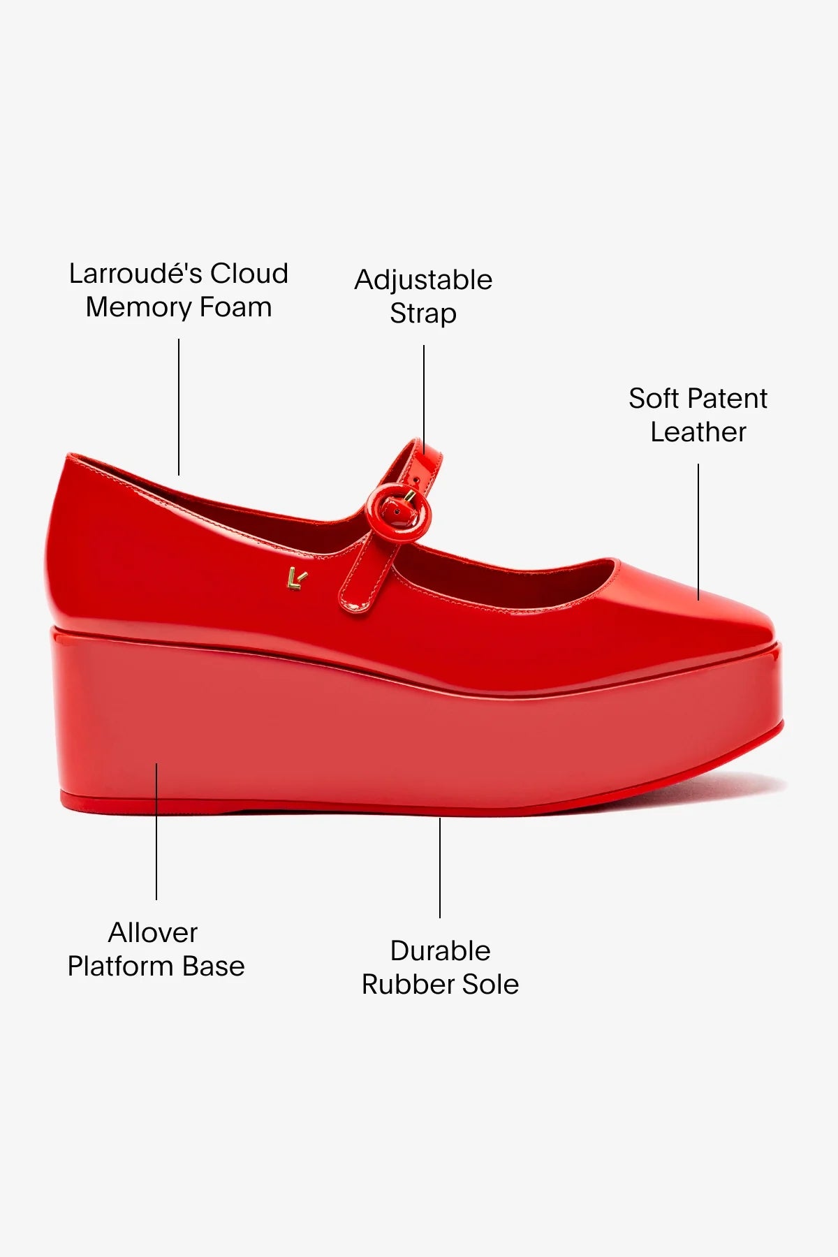 Flatform Blair Couro Verniz Vermelho