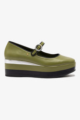 Flatform Blair Couro Verde