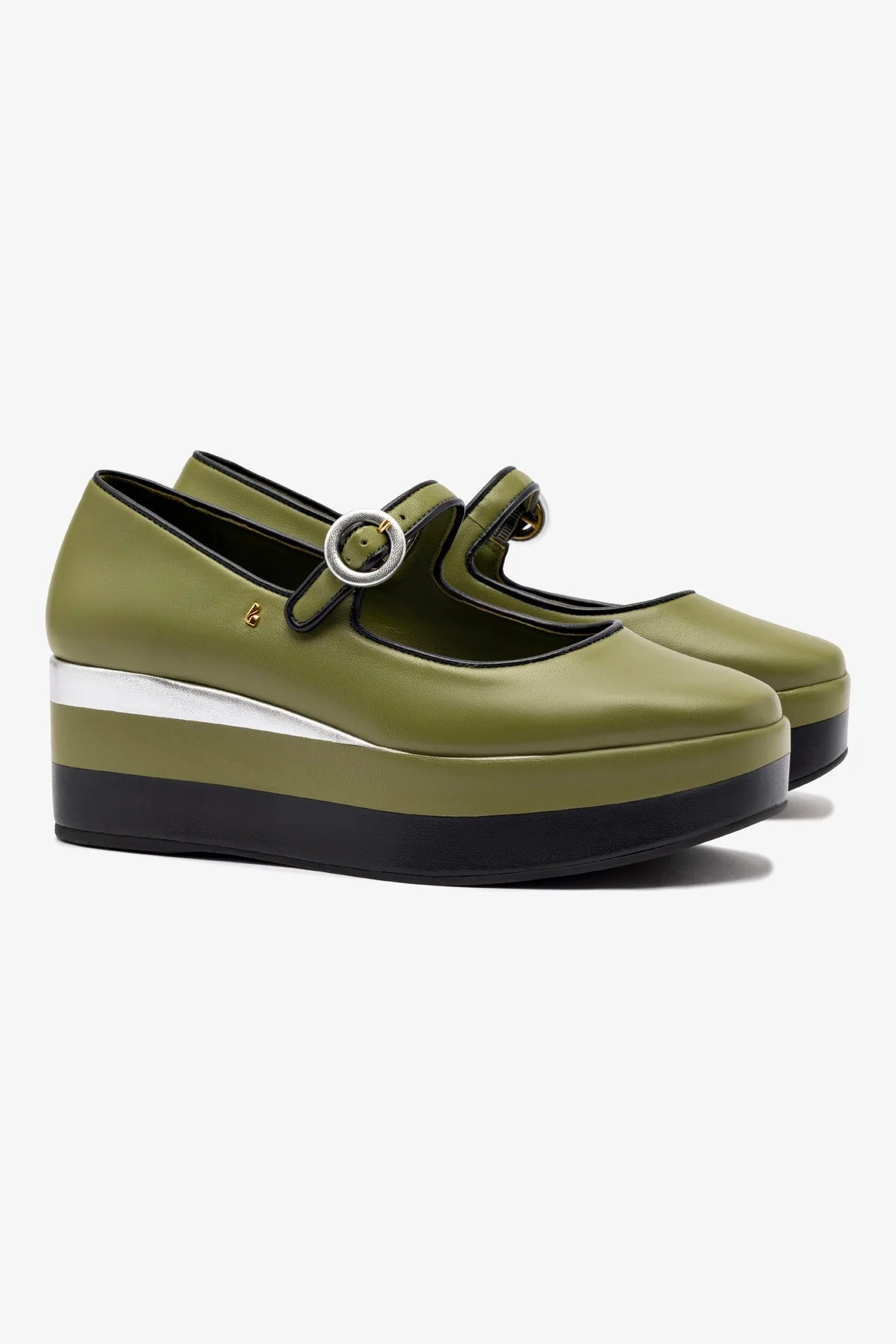 Flatform Blair Couro Verde