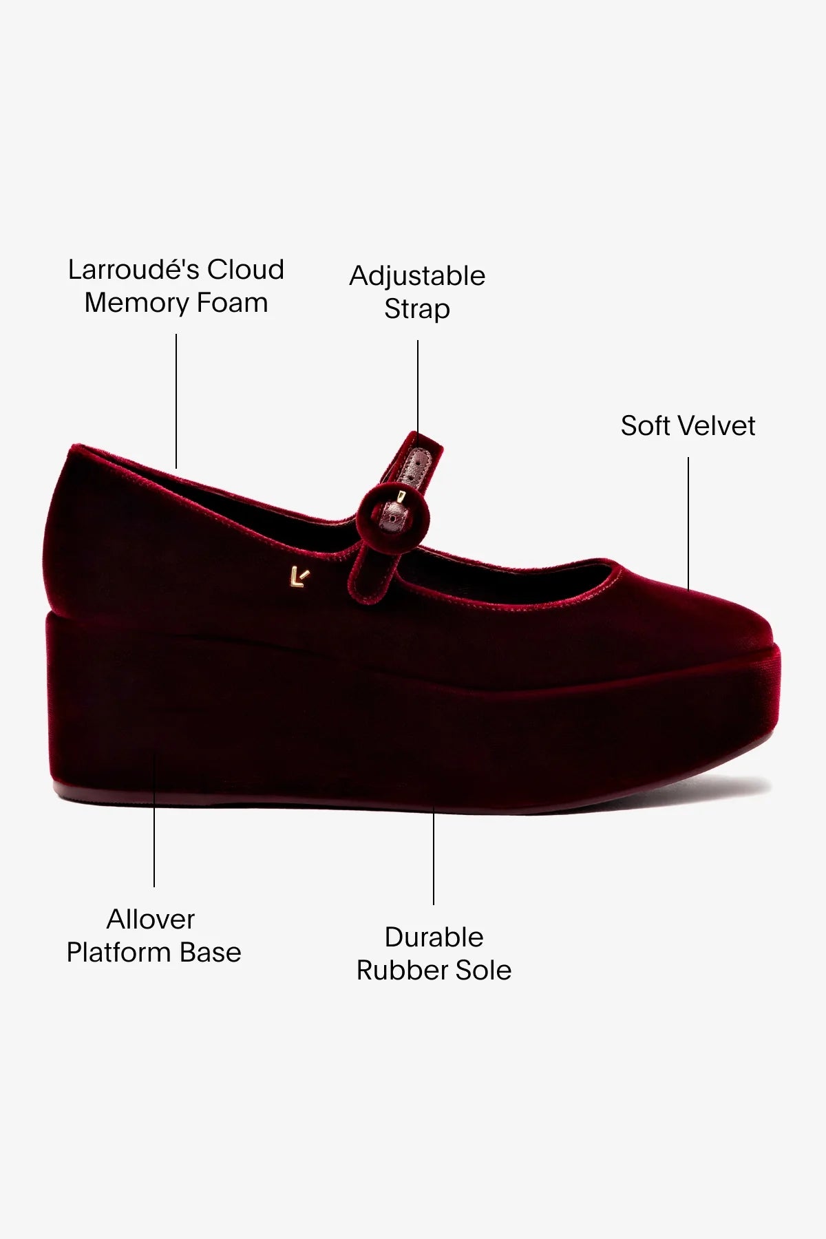 Flatform Blair Veludo Vinho
