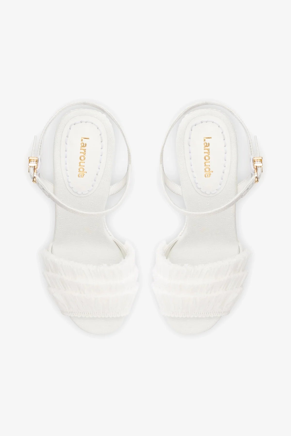 Sandália Anabela Yves Ráfia Branco