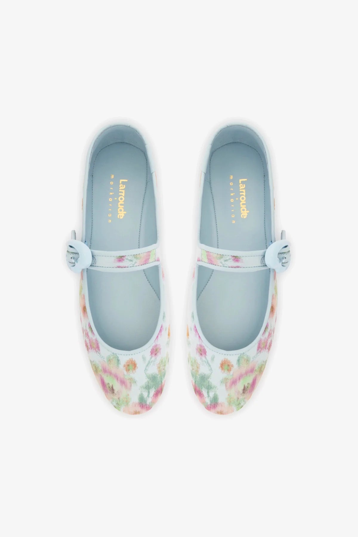 Larroudé x Markarian: Sapatilha Verona Brocado Azul