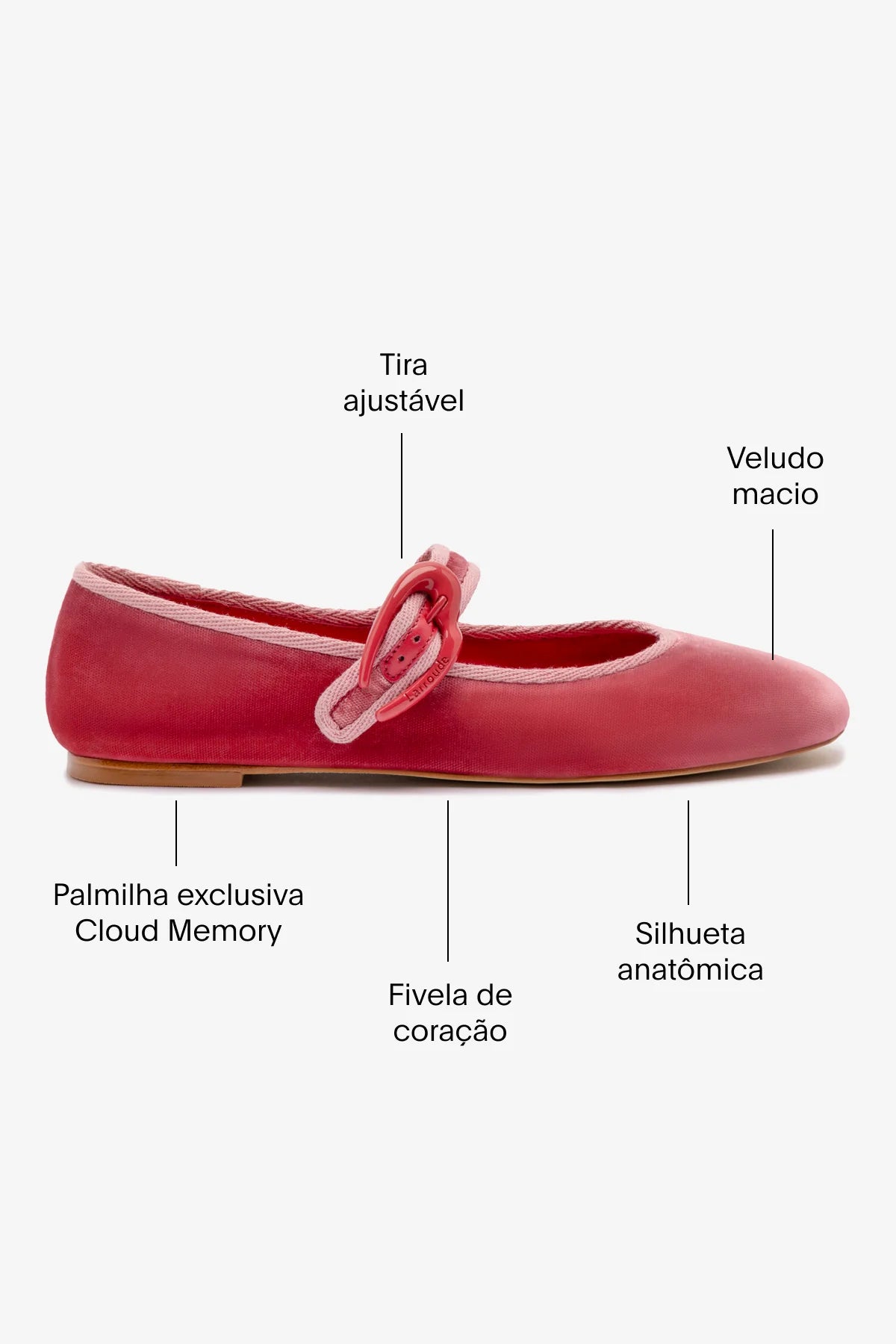 Sapatilha Verona Veludo Rosa