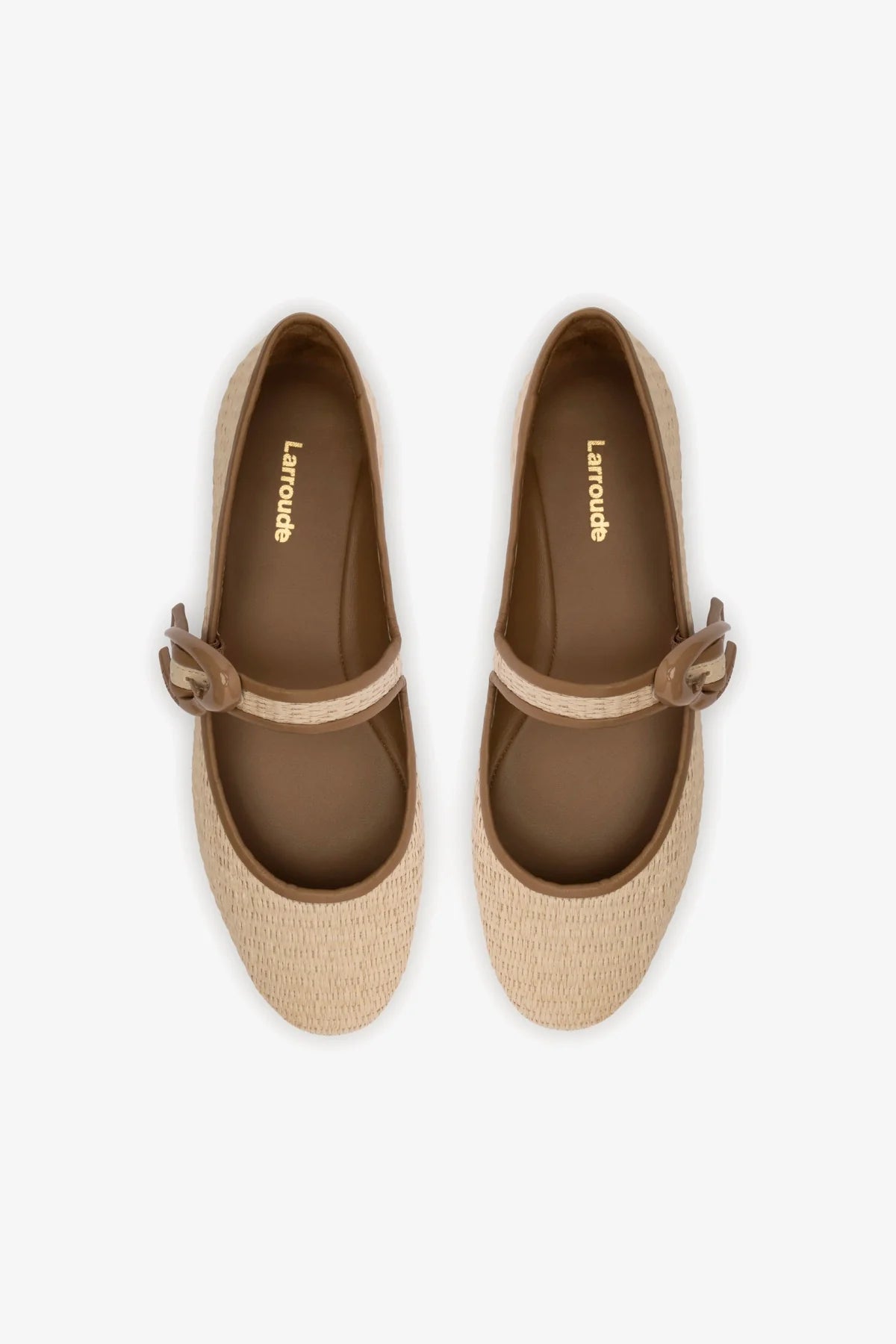 Sapatilha Verona Ráfia Bege e Couro Marrom