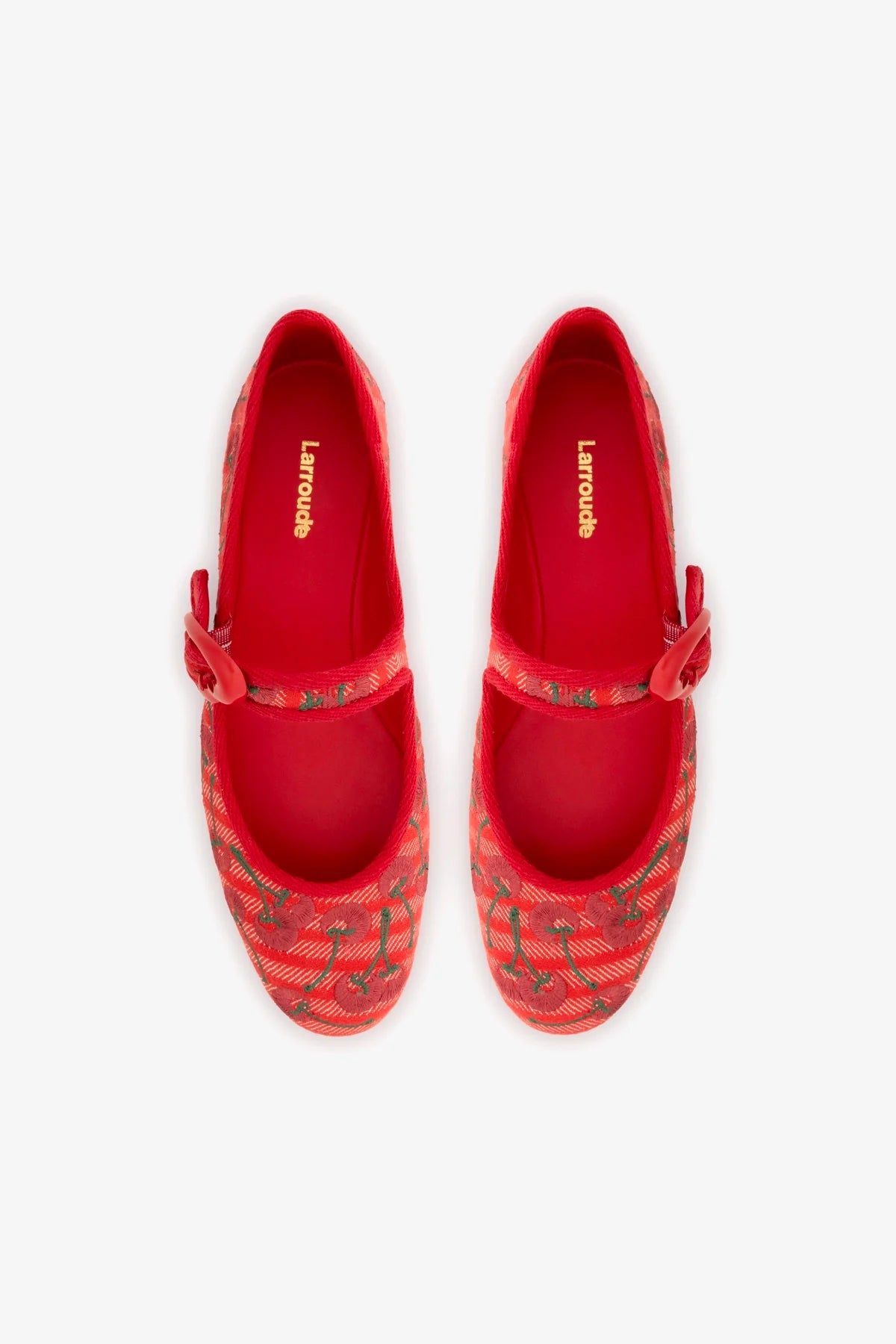 Sapatilha Verona Lona Vermelho e Bordado Cereja