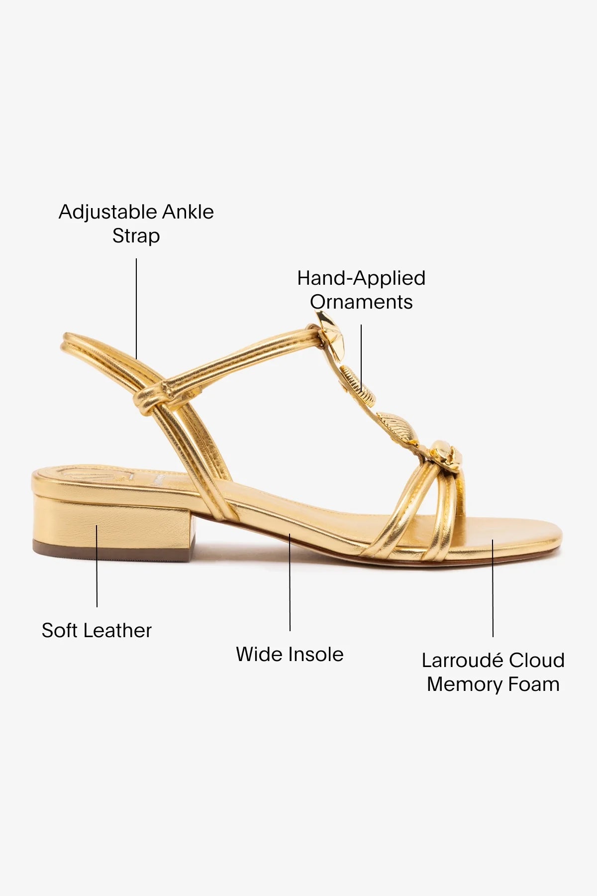 Sandália Flat Shelly Couro Dourado