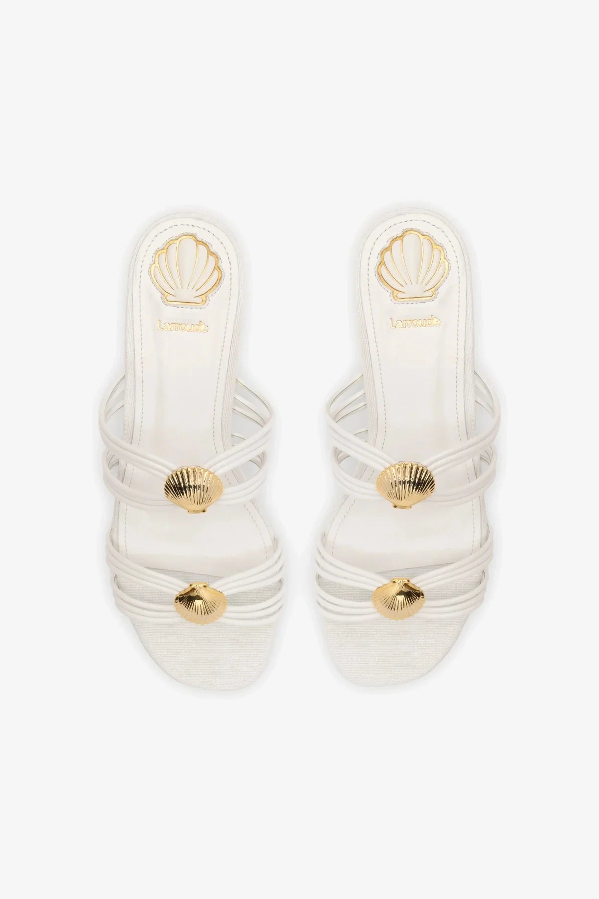 Shelly Flat Mule In White Leather