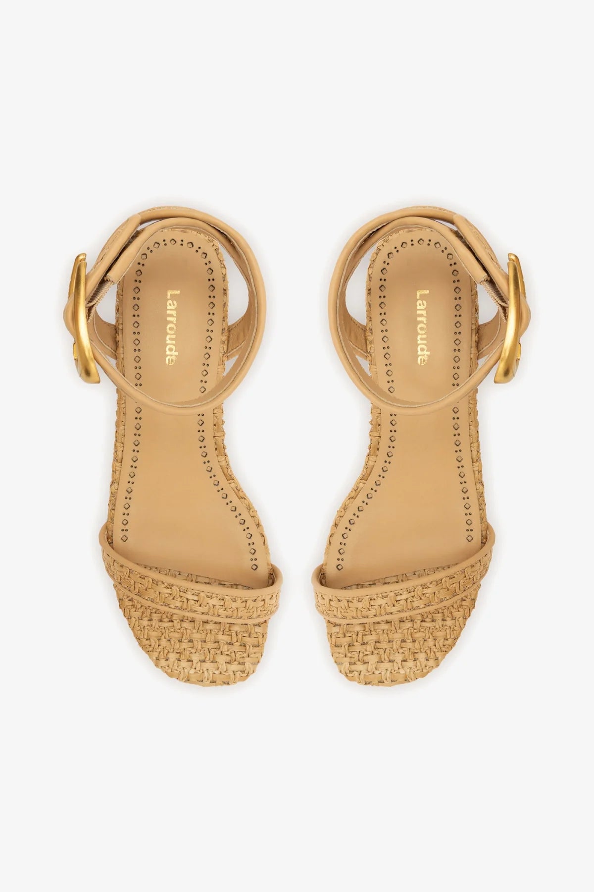 Sandália Flat Verona Ráfia Natural e Couro Bege