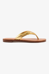 Flat Mary Kate Couro Dourado