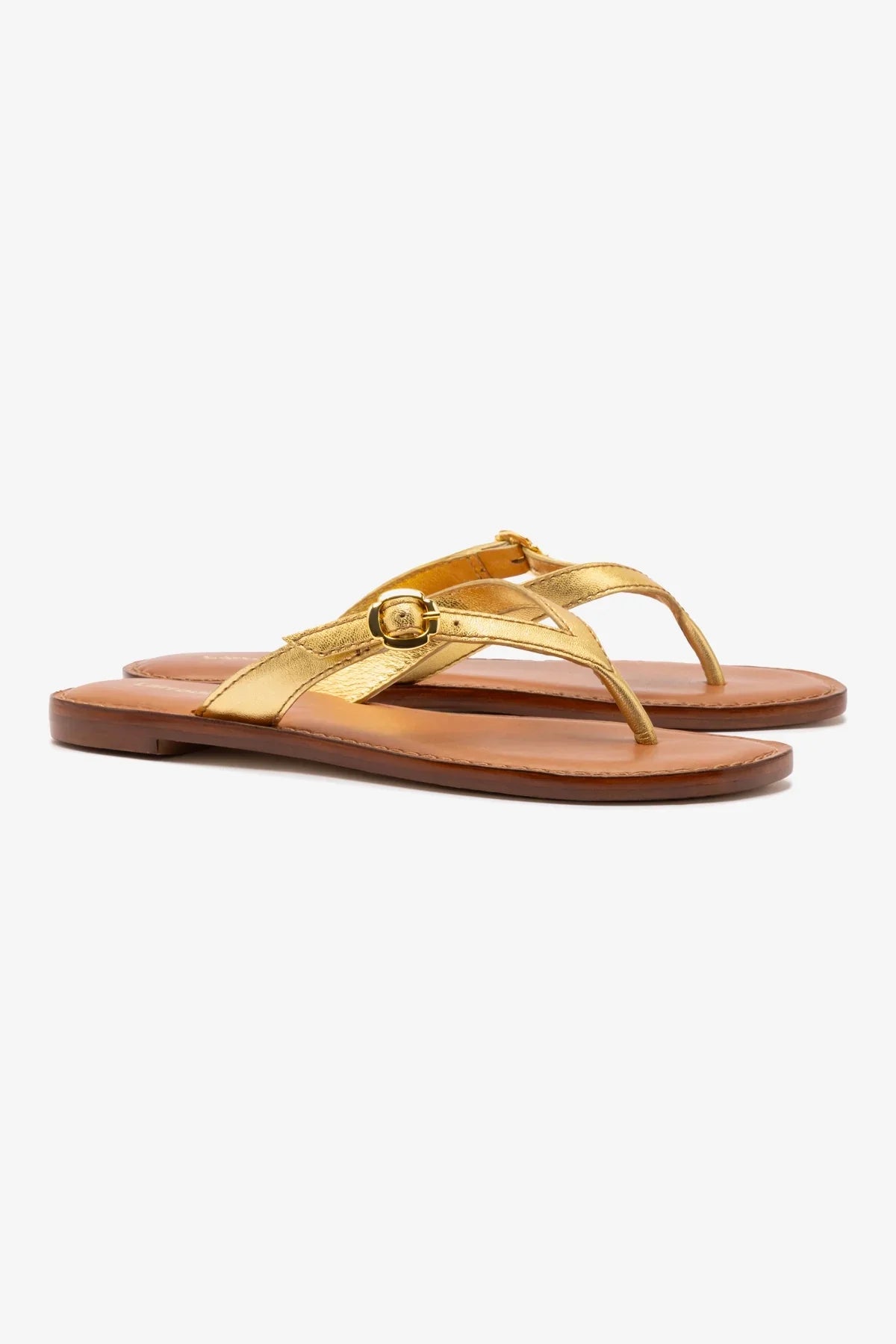 Flat Mary Kate Couro Dourado