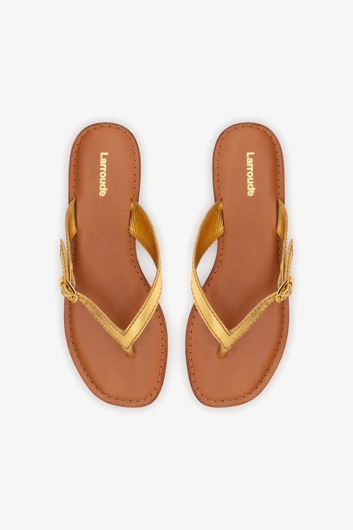 Flat Mary Kate Couro Dourado