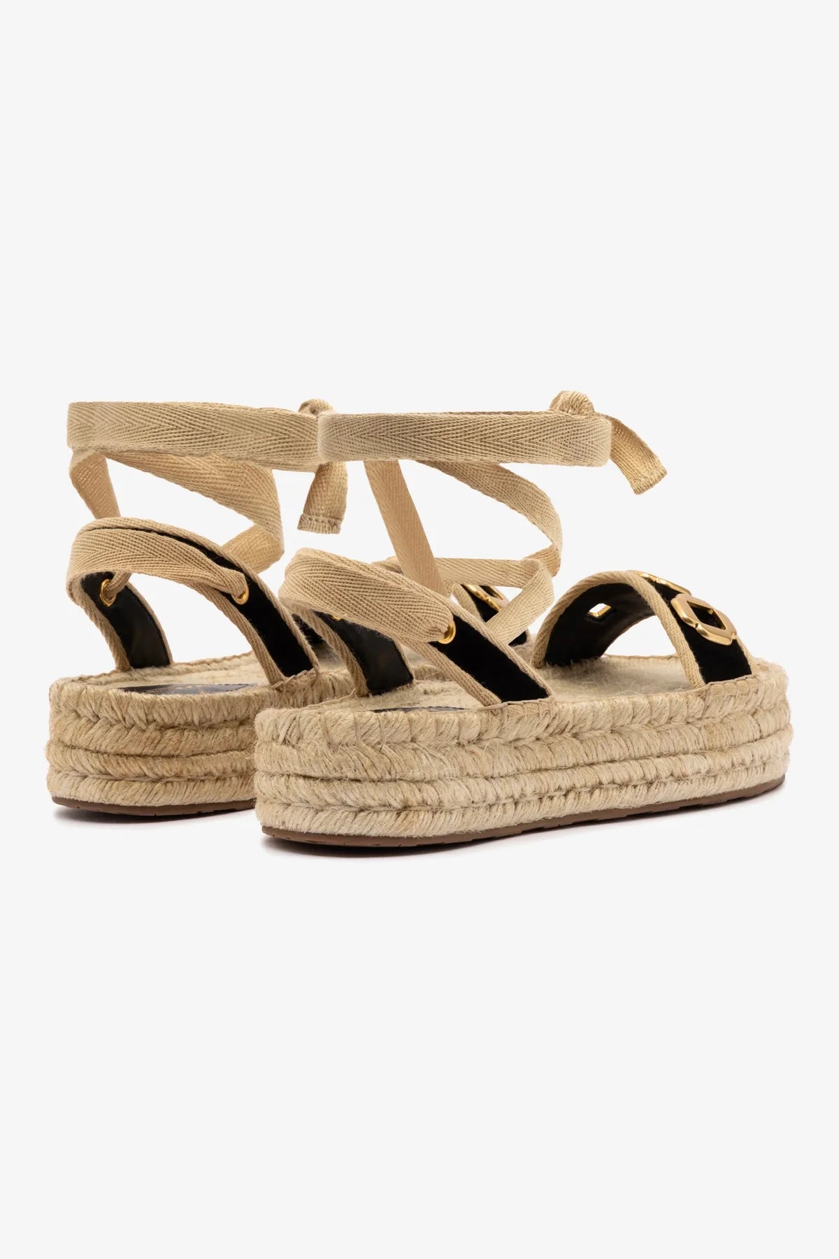 Flatform Espadrille Milan Camurça Preto