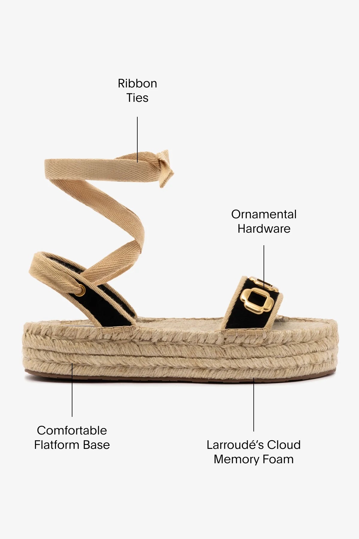 Flatform Espadrille Milan Camurça Preto