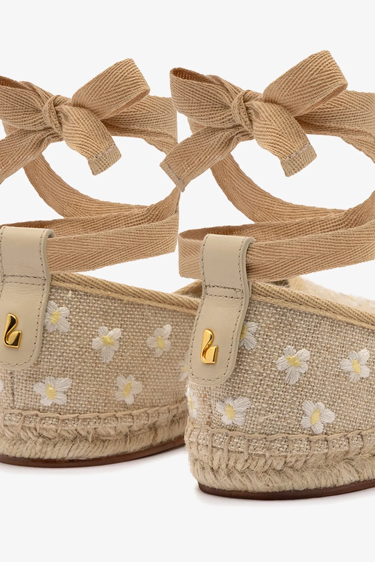 Flat Espadrille Letizia Linho Bege e Bordado Floral