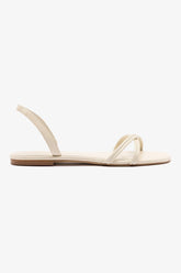 Sandália Flat Annie Couro Off White