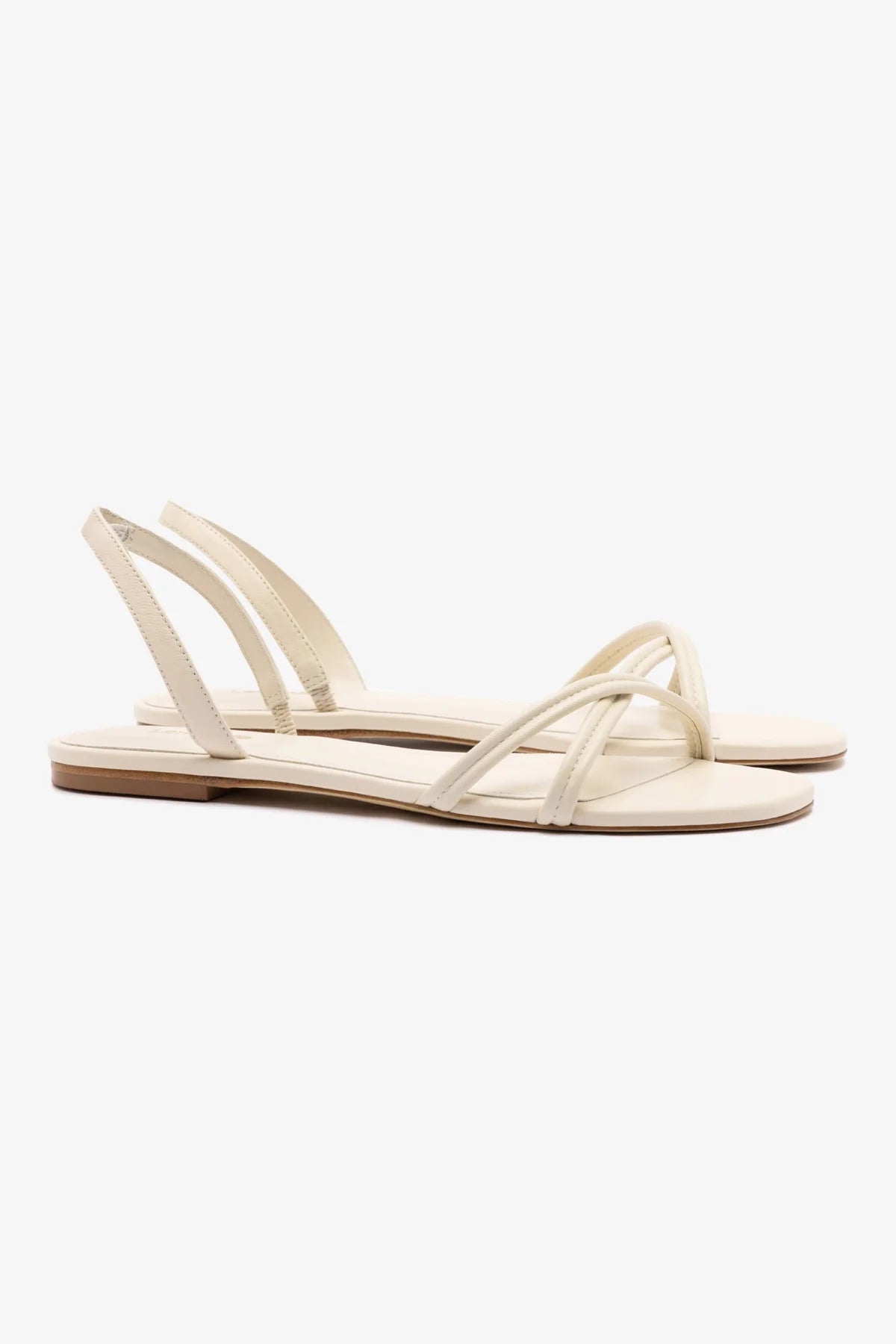 Sandália Flat Annie Couro Off White