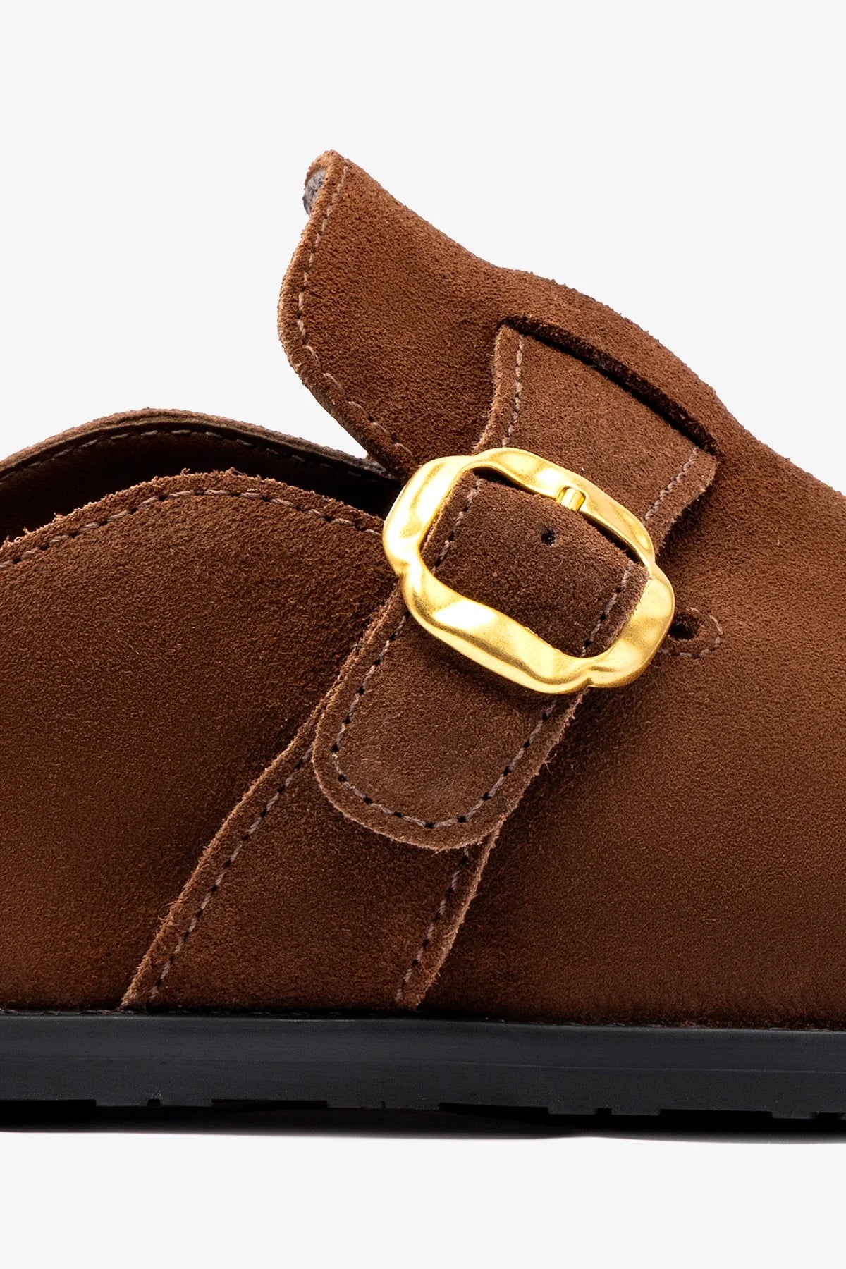 Mule Clog Milan Camurça Marrom