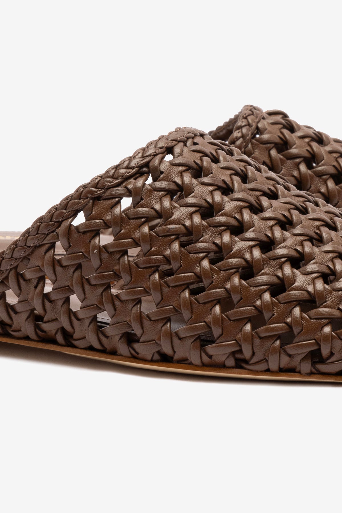 Mule Venice Macramê Couro Marrom