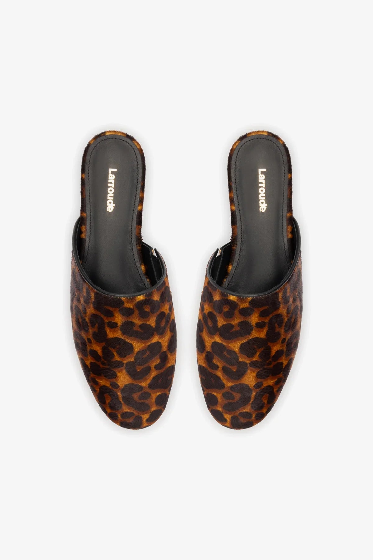 Venice Flat Mule In Leopard Print Calf Hair