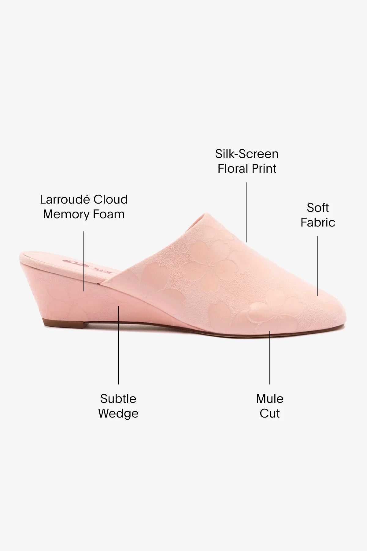 Mule Anabela Venice Sakura Camurça Rosa