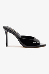 Mule Jasmine Hi Couro Verniz Preto