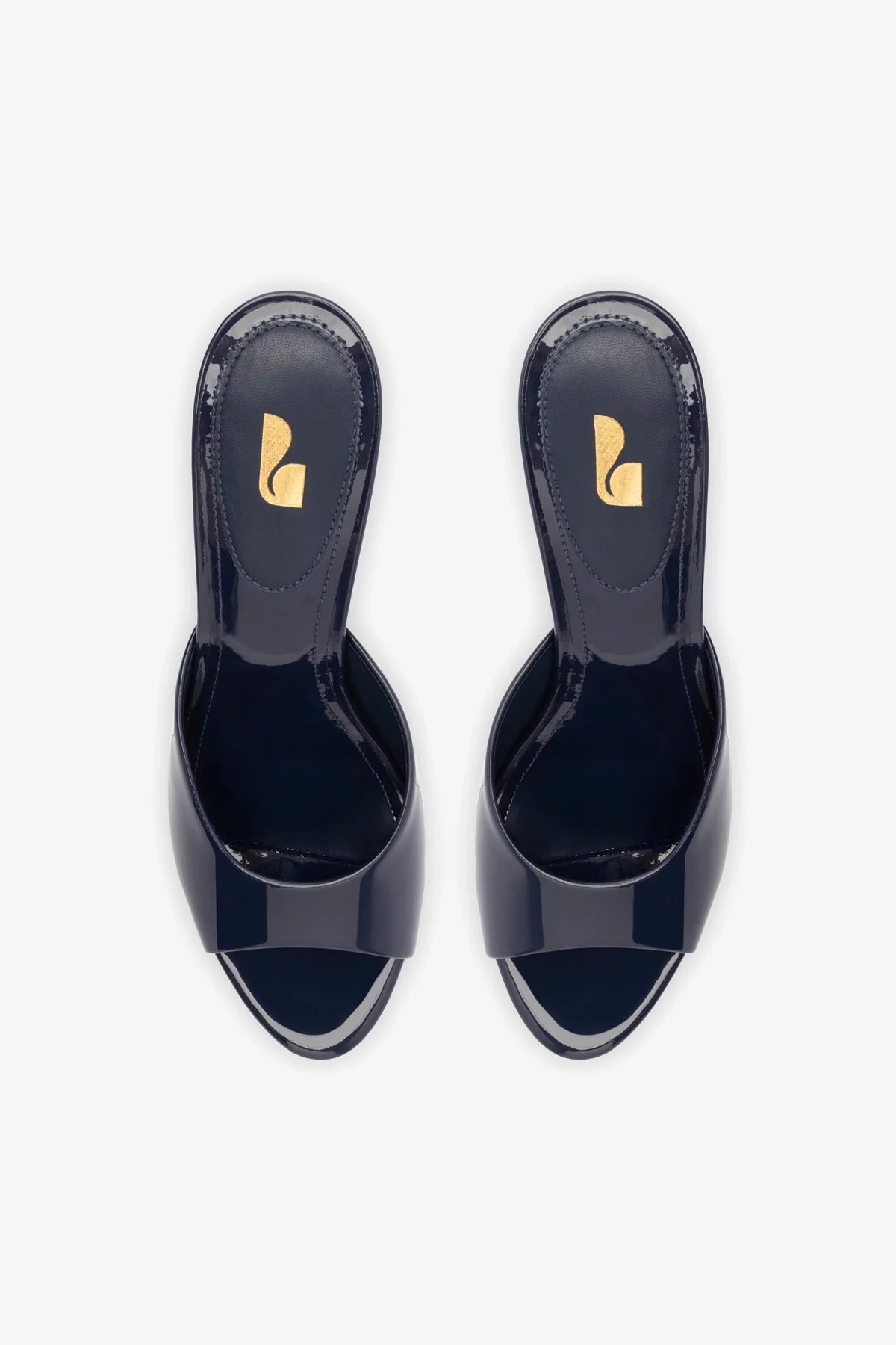 Mule Jasmine Hi Couro Verniz Azul