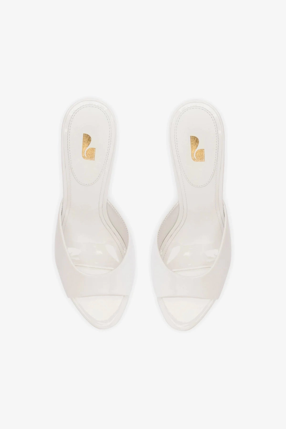 Mule Jasmine Hi Couro Verniz Branco