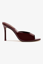 Larroudé x Jonathan Cohen Mule In Burgundy Patent Leather