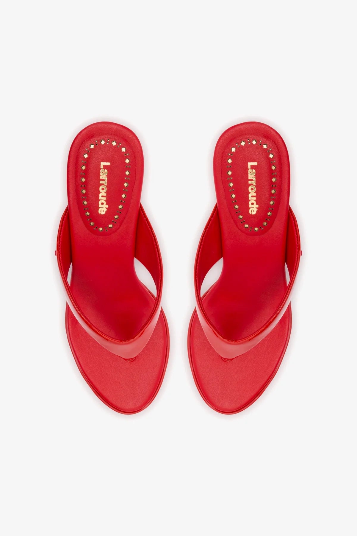 Sandália Gaia Couro Verniz Vermelho