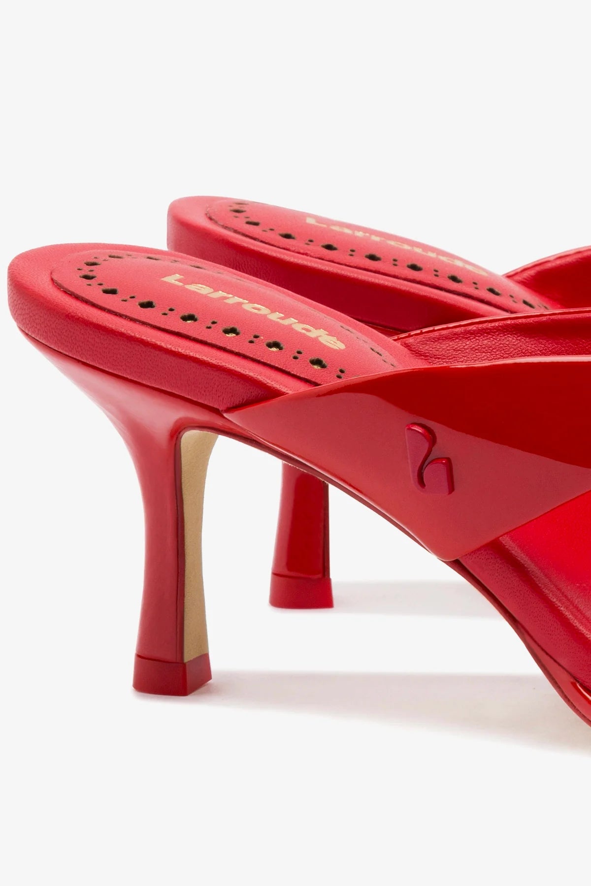 Sandália Gaia Couro Verniz Vermelho
