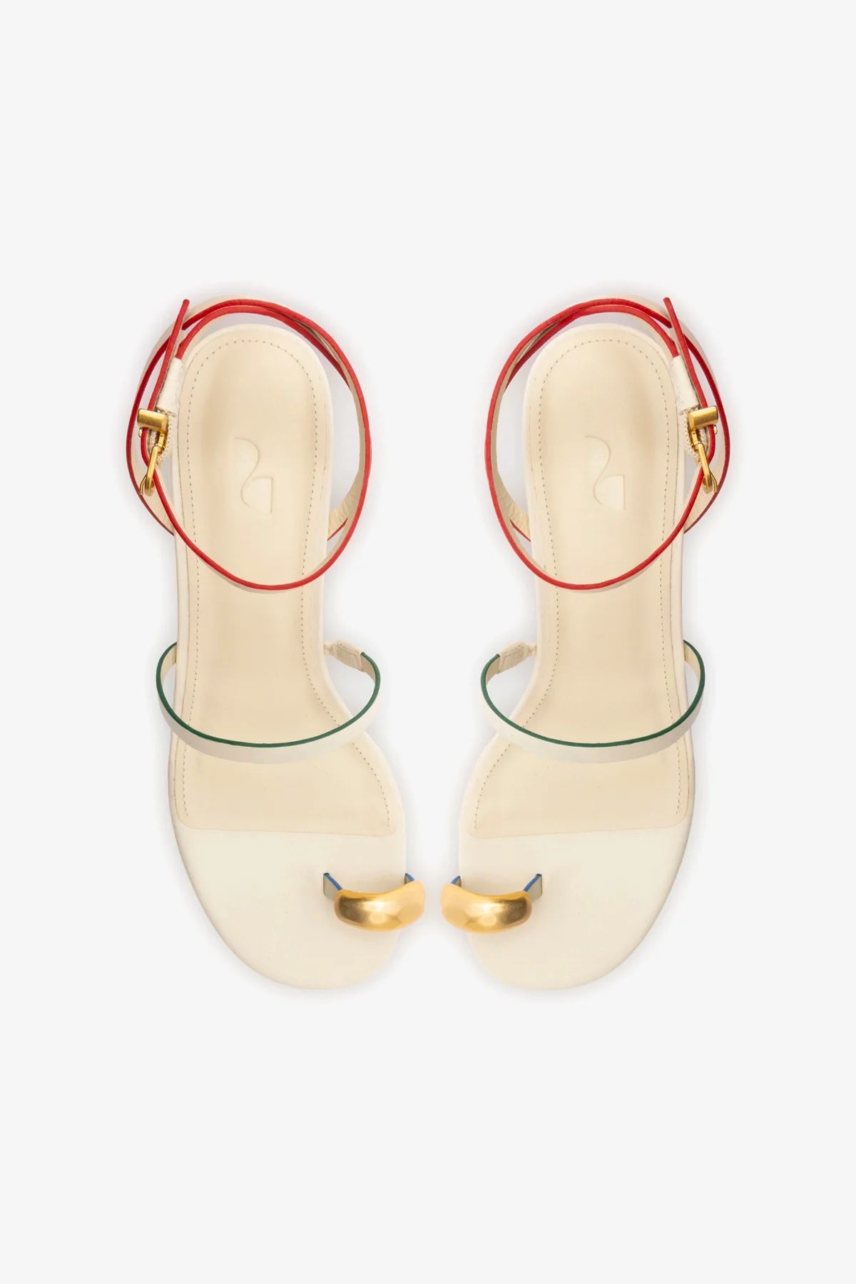 Sandália Salto Bloco Biarritz Couro Off White