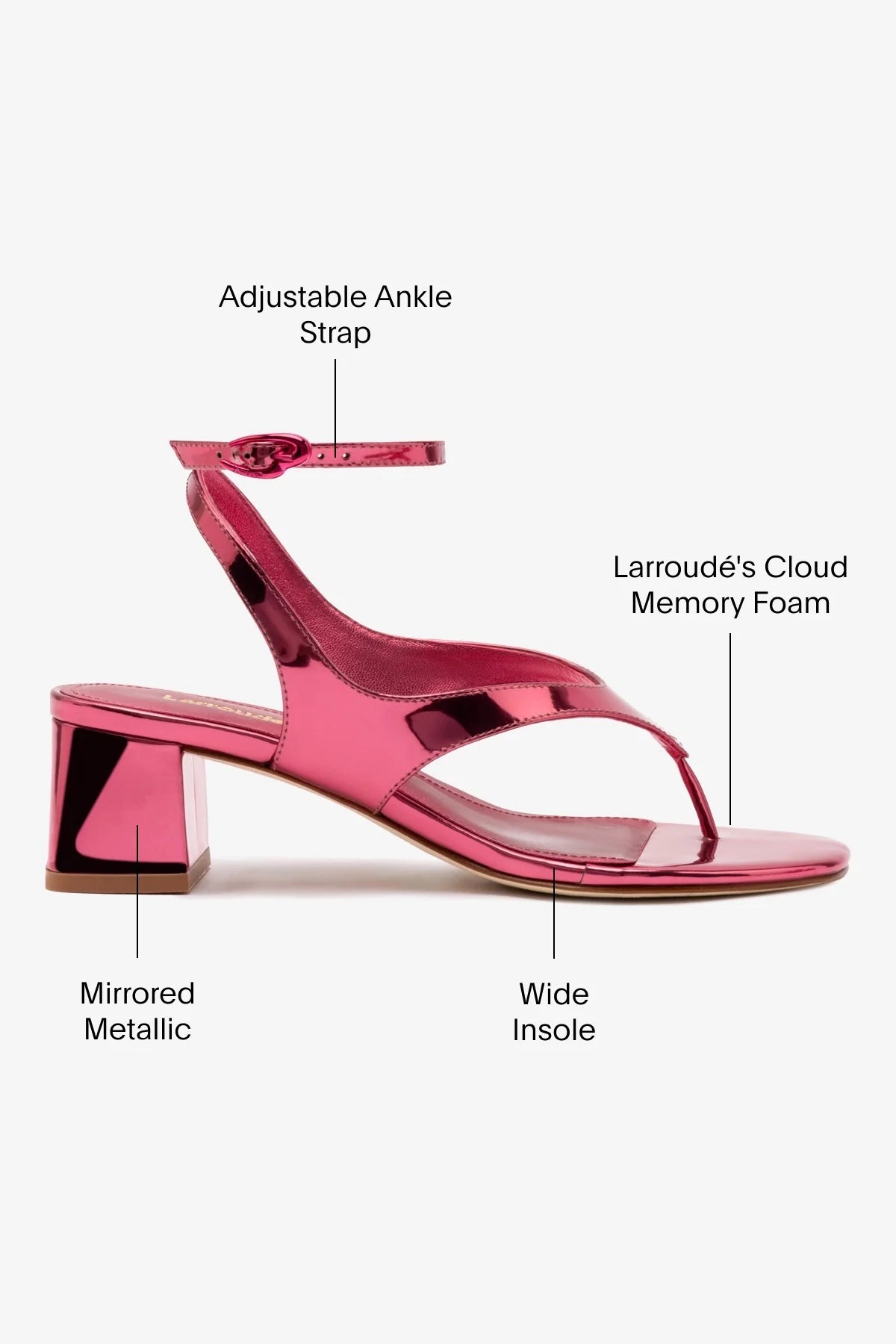 Sandália Salto Bloco Gaia Couro Rosa