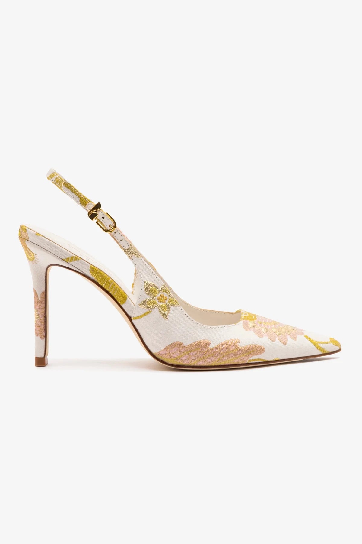Larroudé x Markarian: Slingback Kaitlan Brocado Off White