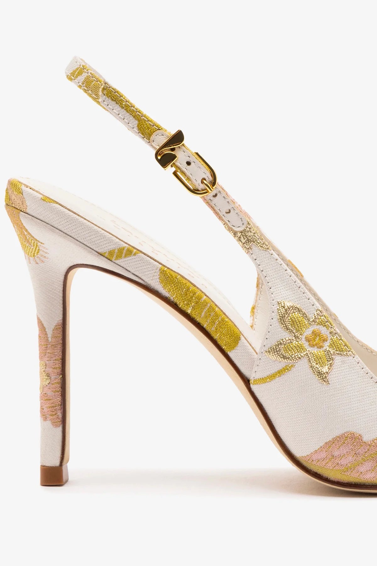 Larroudé x Markarian: Slingback Kaitlan Brocado Off White