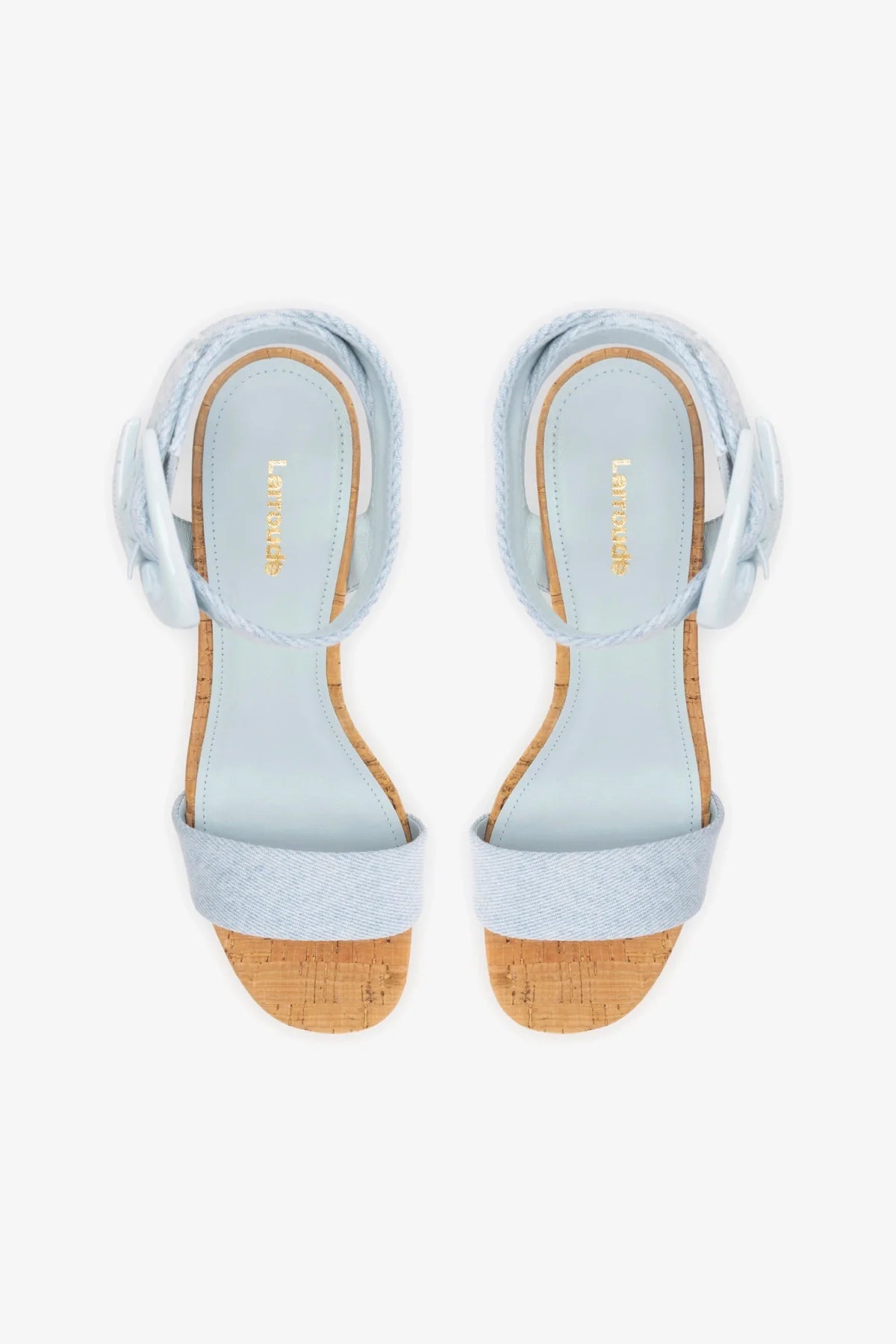 Sandália Dolly Verona Low Jeans Azul e Cortiça