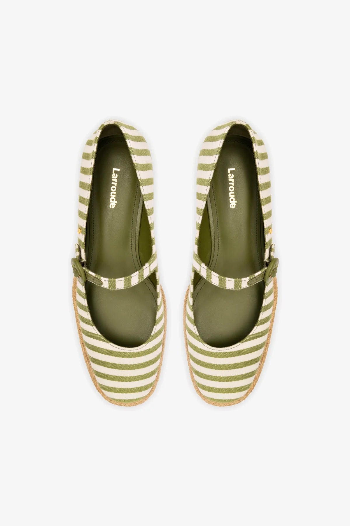 Flatform Blair Lona Listrada Verde e Natural