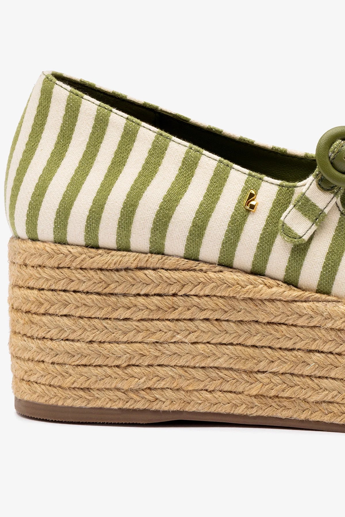 Flatform Blair Lona Listrada Verde e Natural