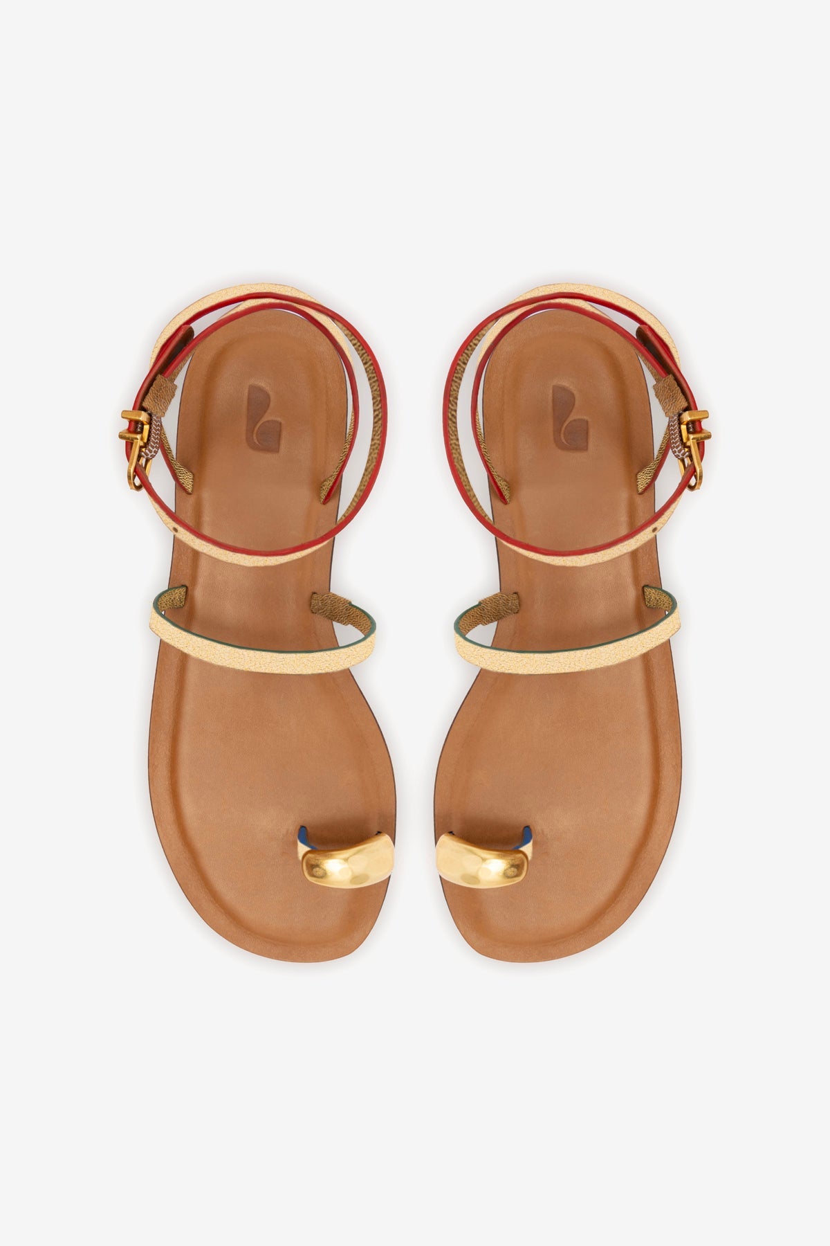 Flat Biarritz Couro Dourado