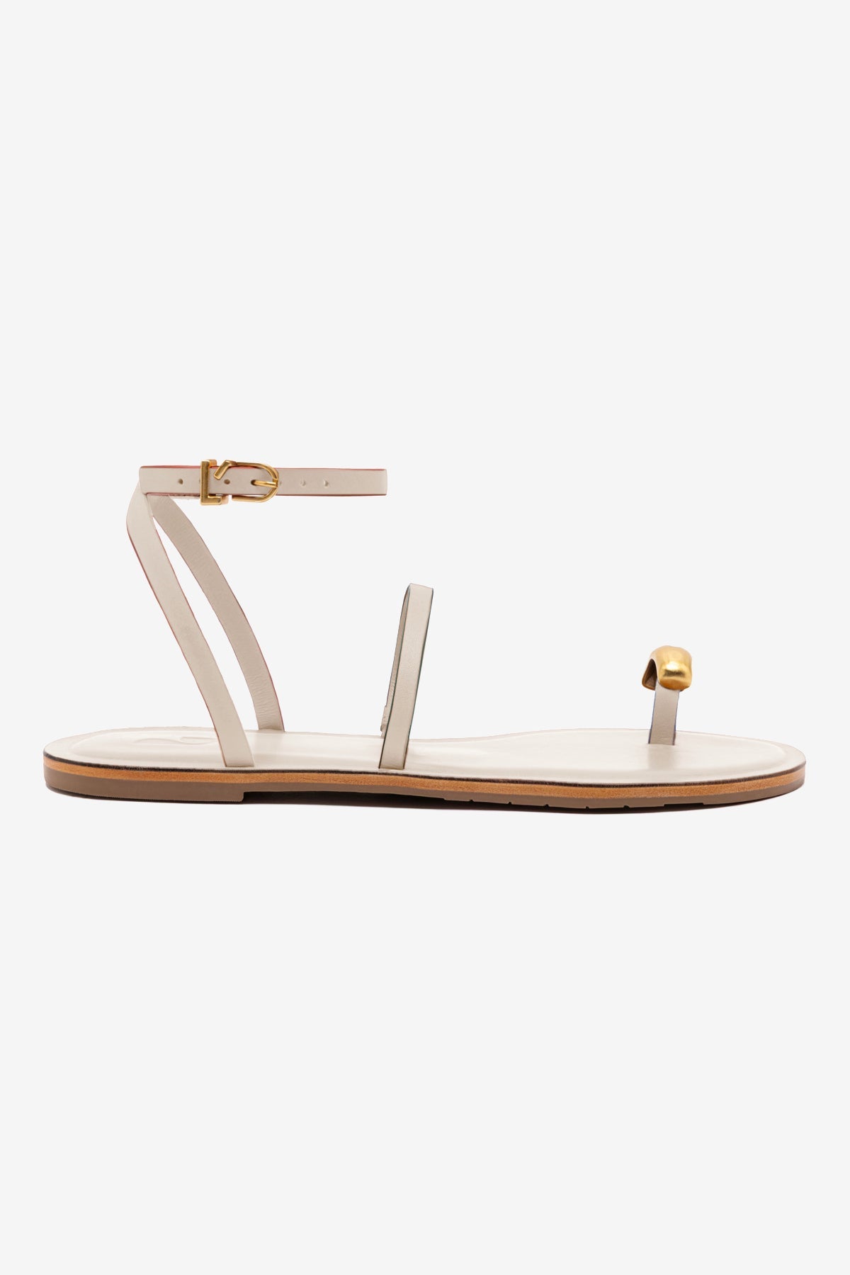 Flat Biarritz Couro Off White
