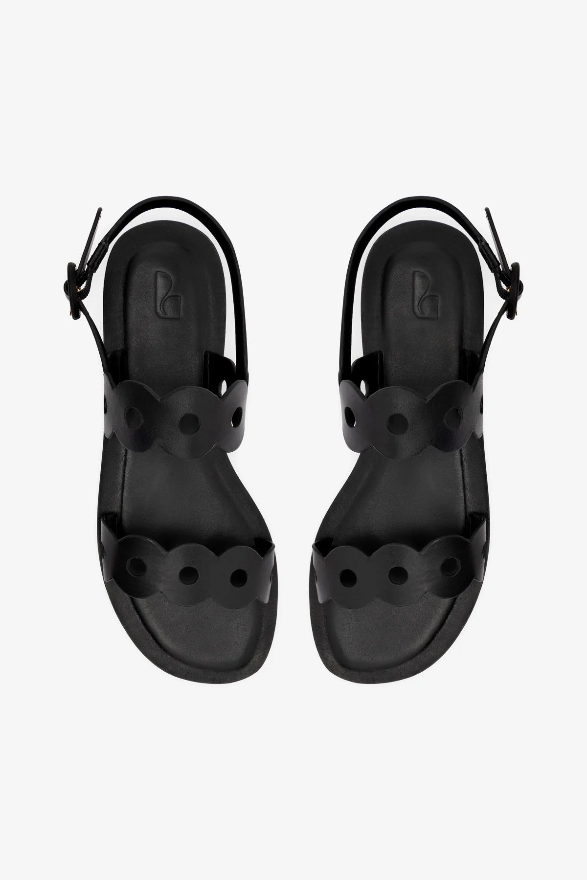 Sandália Flat Florence Couro Preto