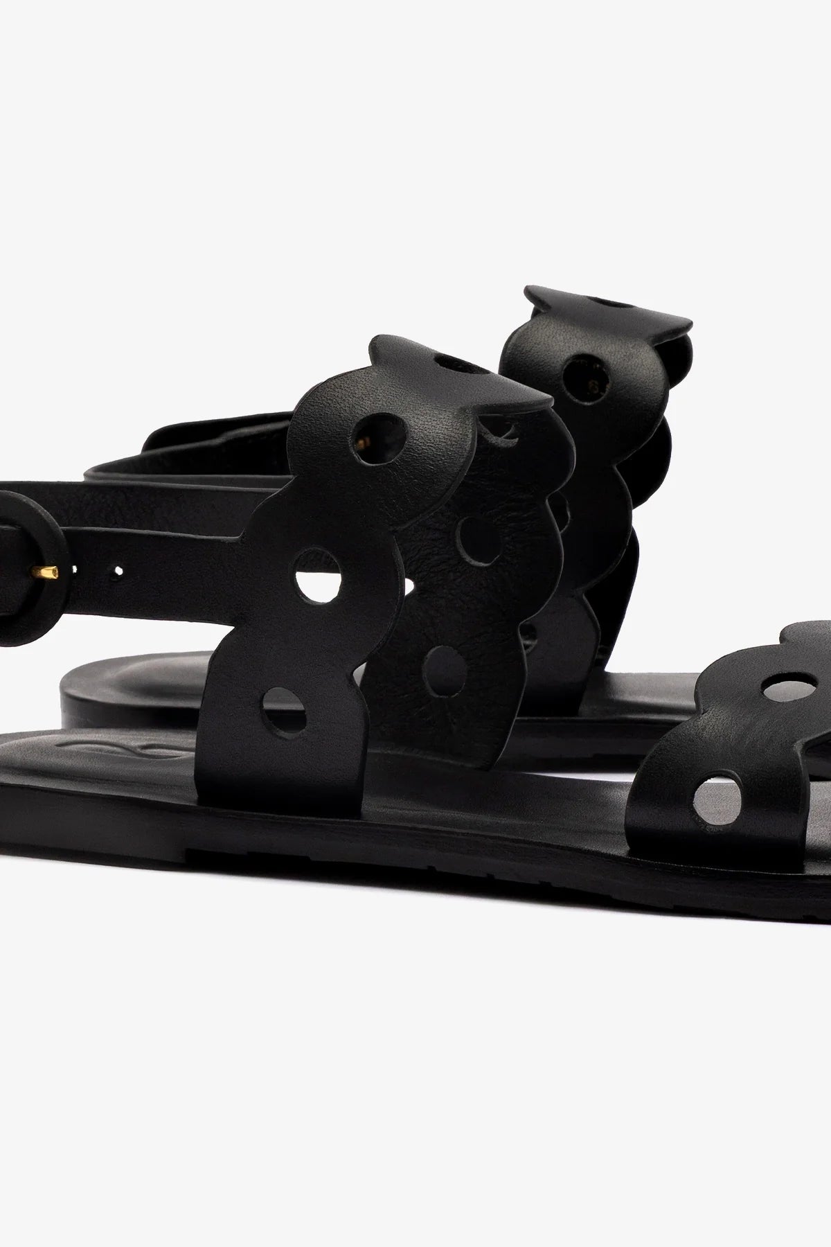 Sandália Flat Florence Couro Preto