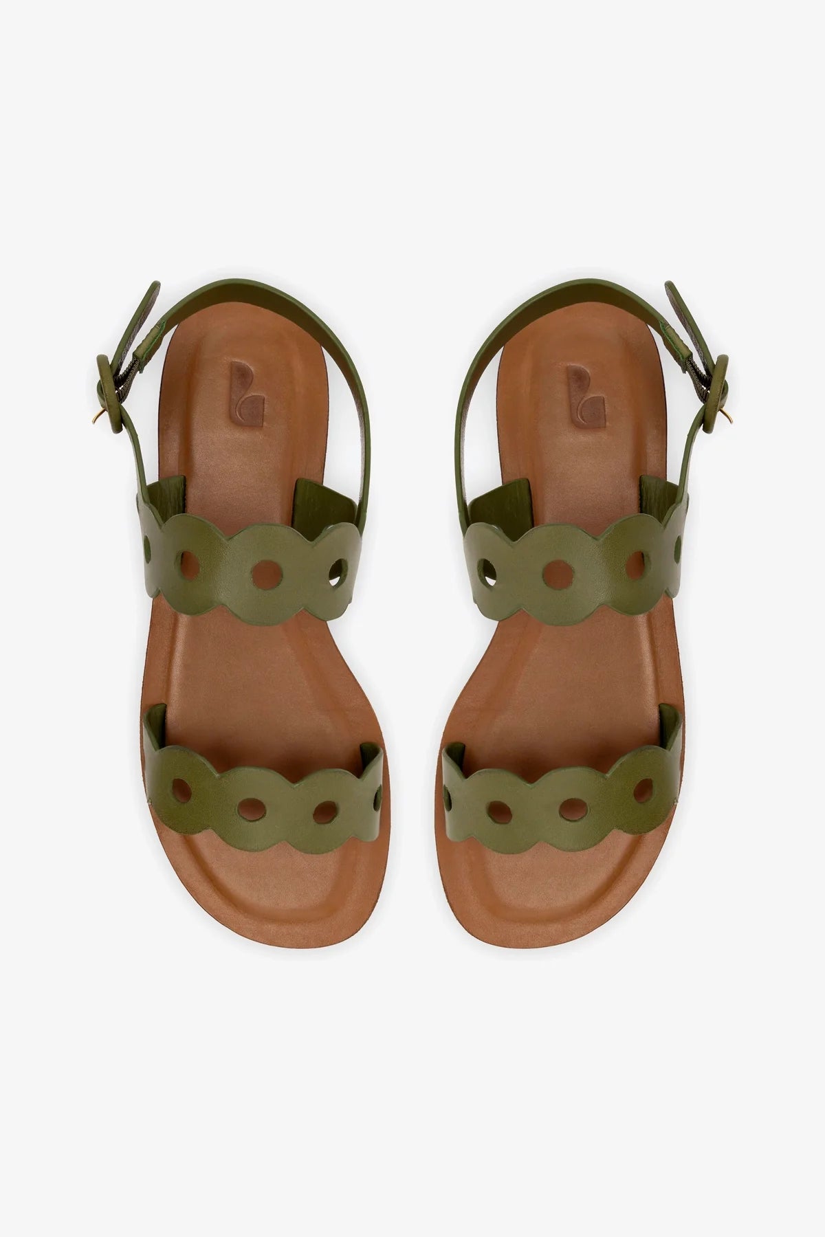 Sandália Flat Florence Couro Verde