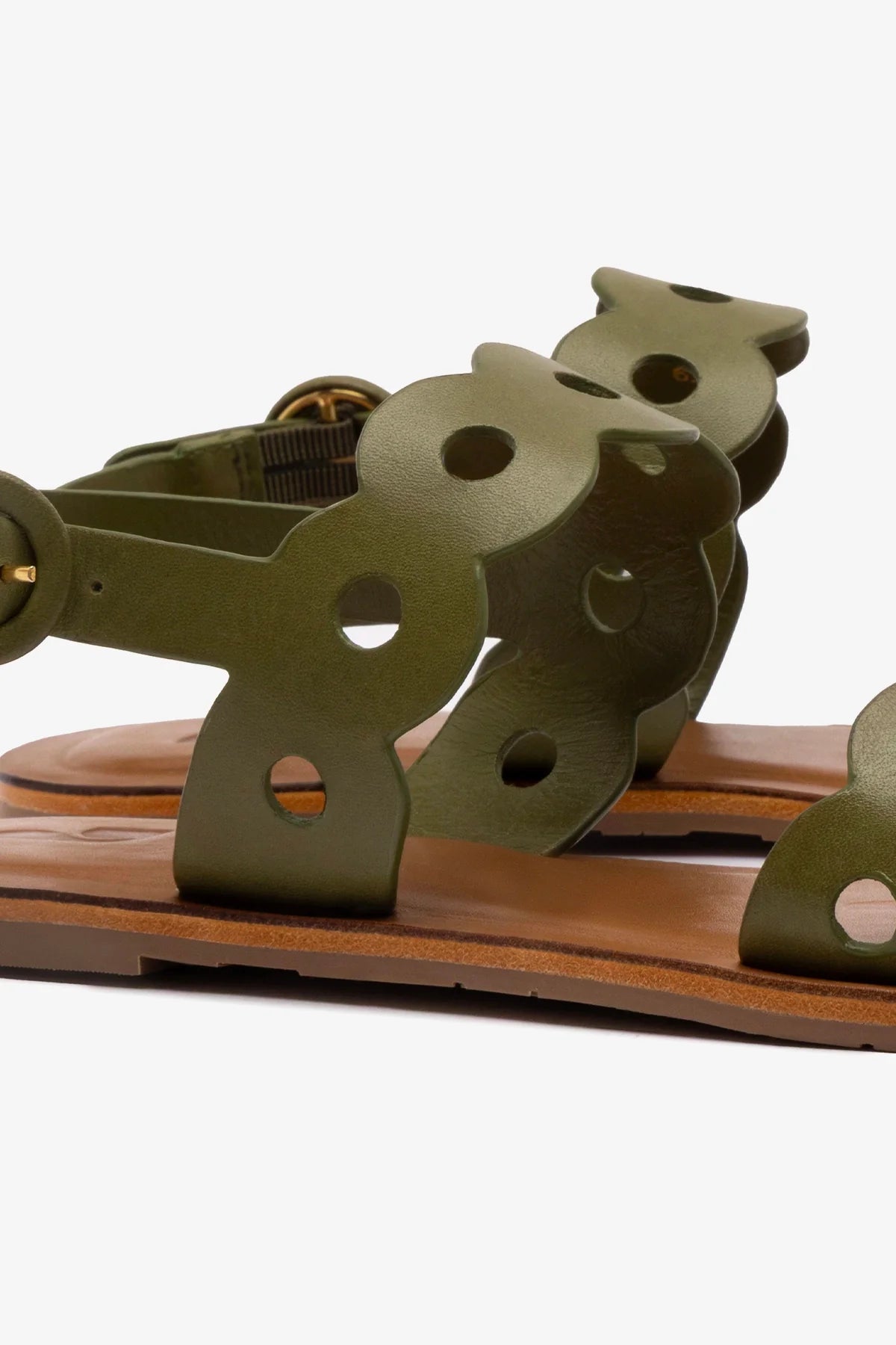 Sandália Flat Florence Couro Verde