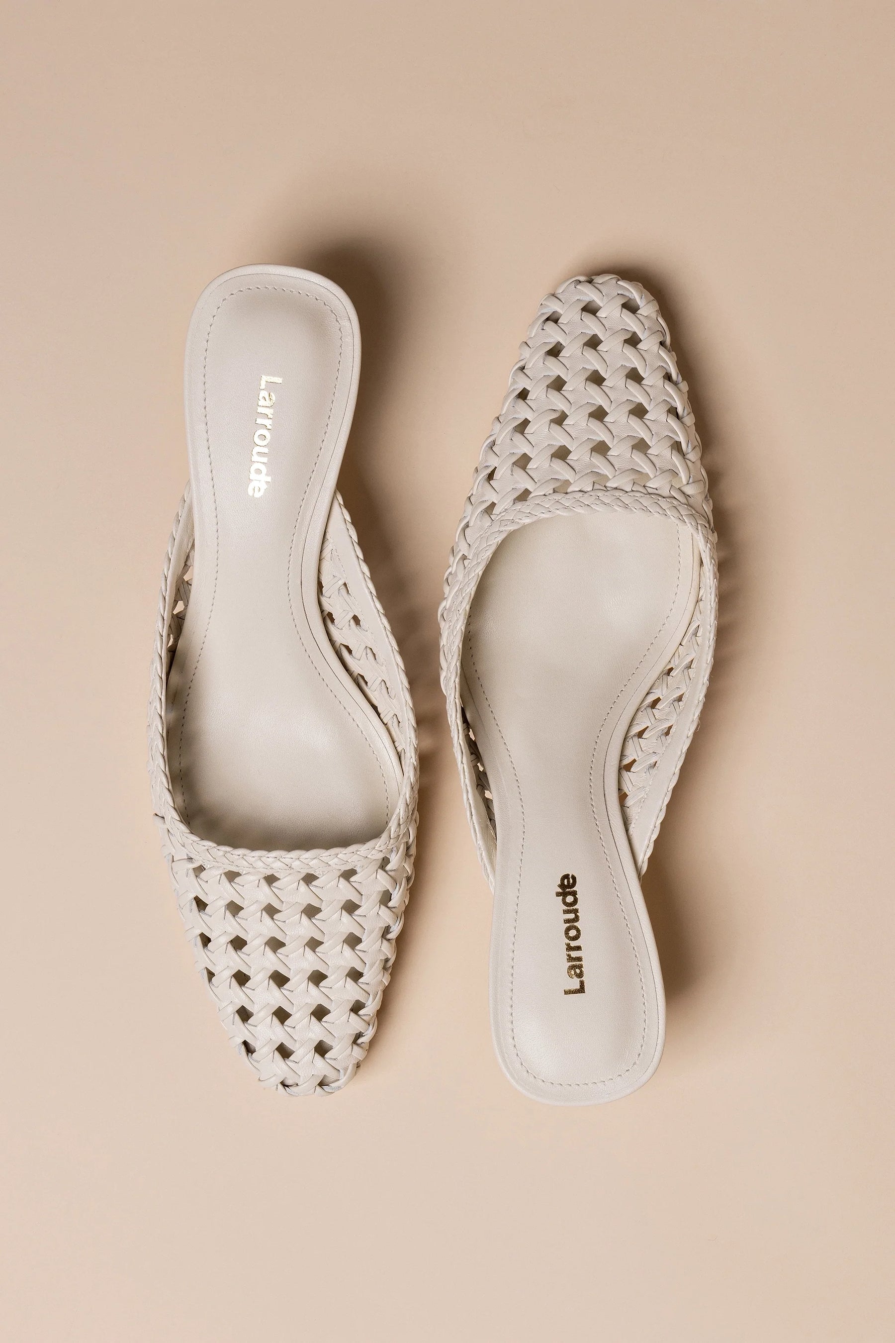 Mule Amal Macramê Couro Off White