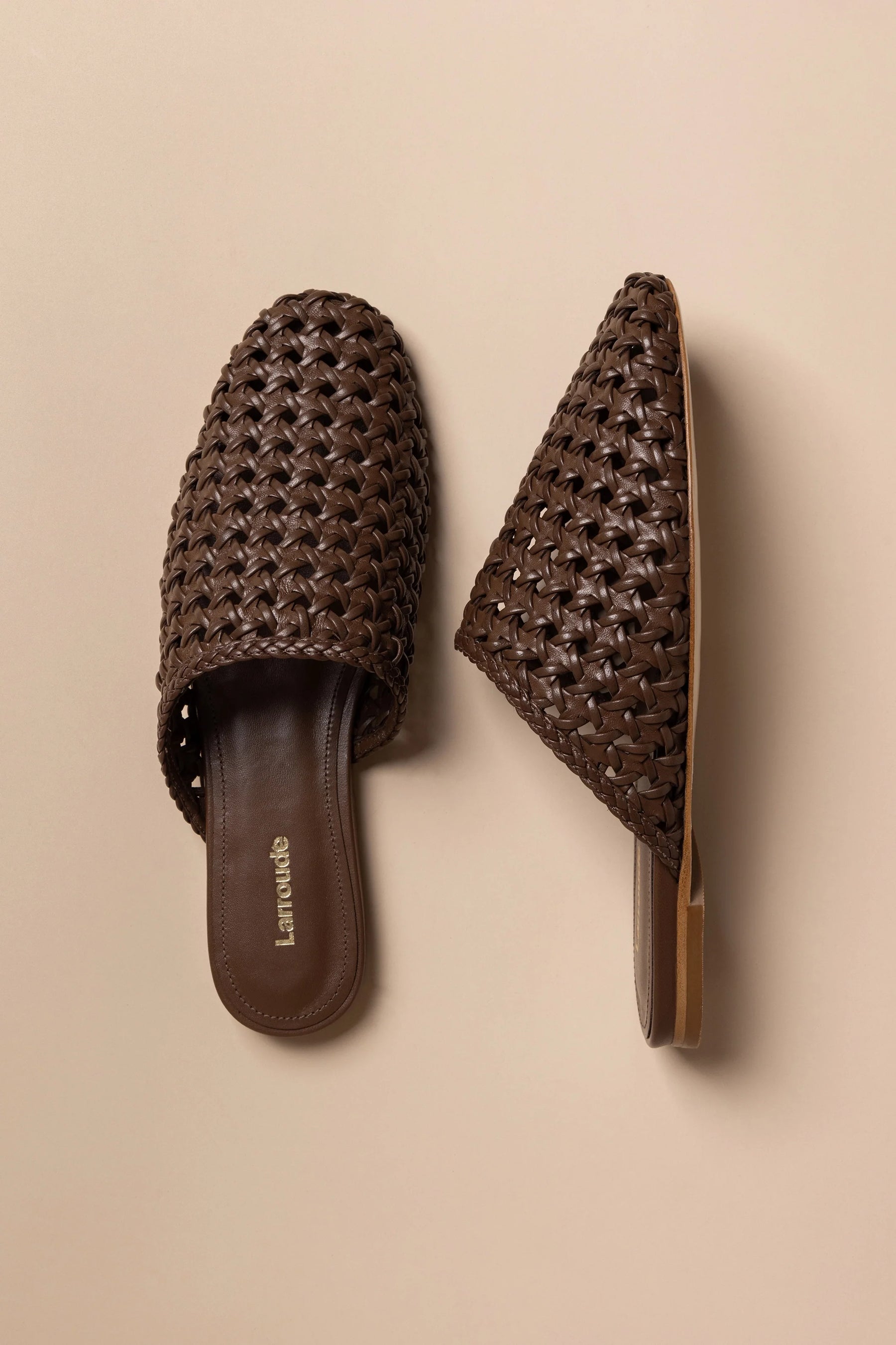 Mule Venice Macramê Couro Marrom