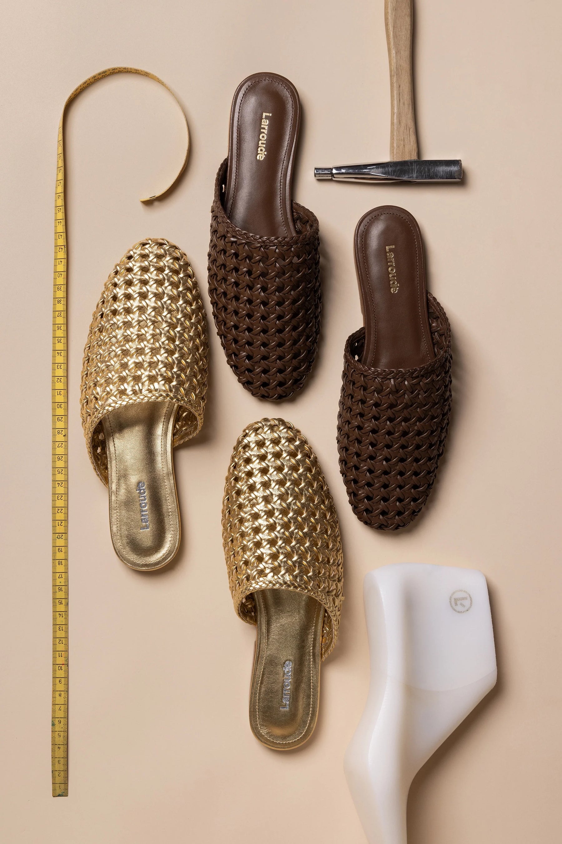 Mule Venice Macramê Couro Marrom